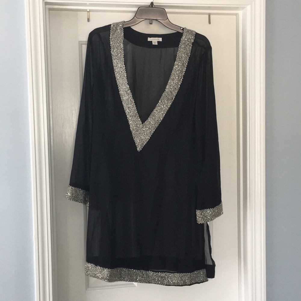 Boston Proper EUC cover up M tunic black
